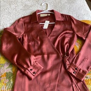 Anthropologie Moulinette Soeurs silk wrap blouse